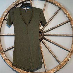 Olive green mini dress
